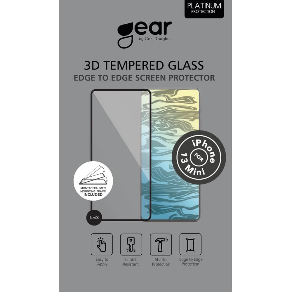 GEAR - Härdat Glas 3D Full Cover Black iPhone 13  Mini