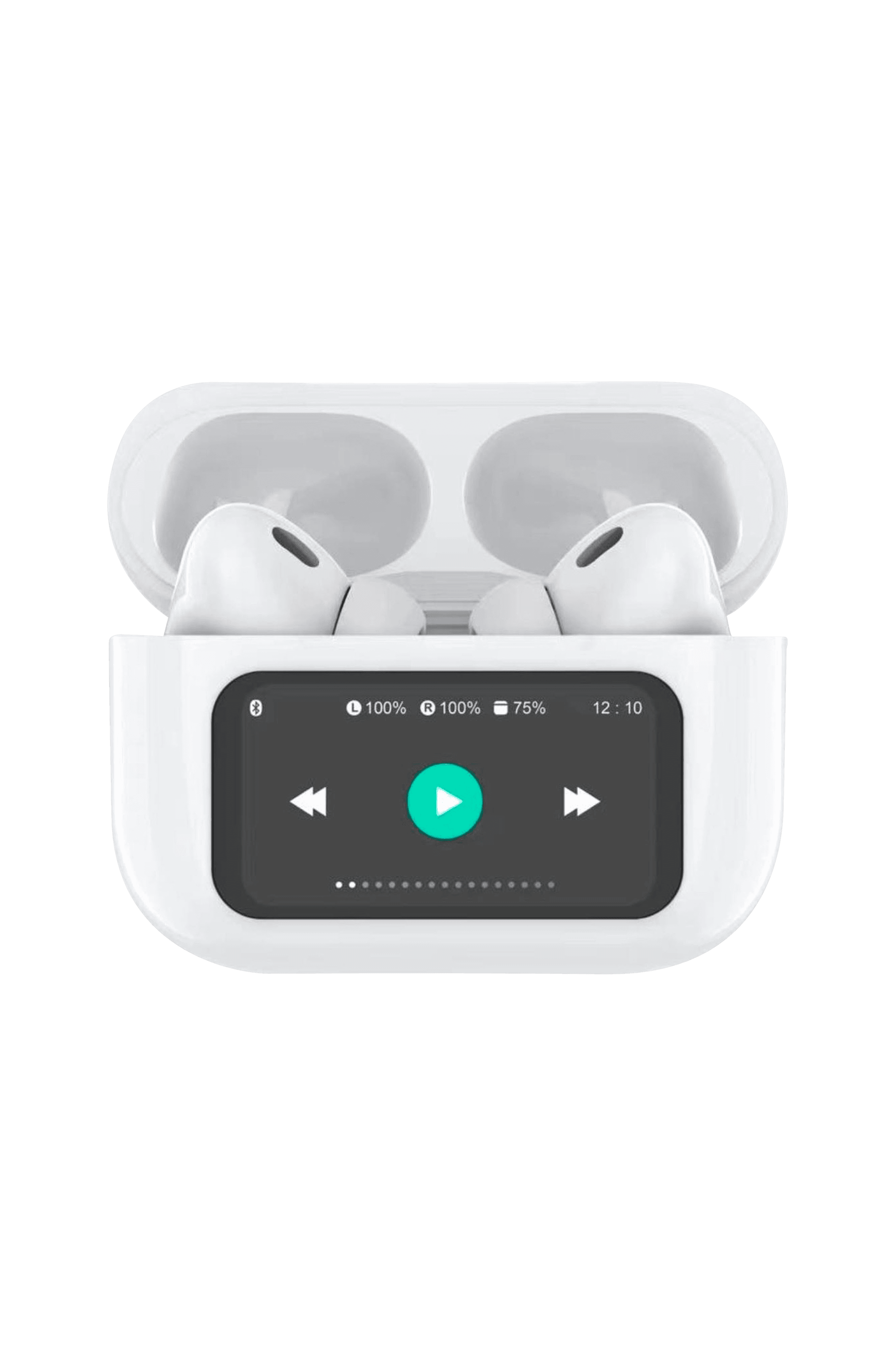 Soundled True Wireless Bluetooth-hodesett med LED-skjerm hvit