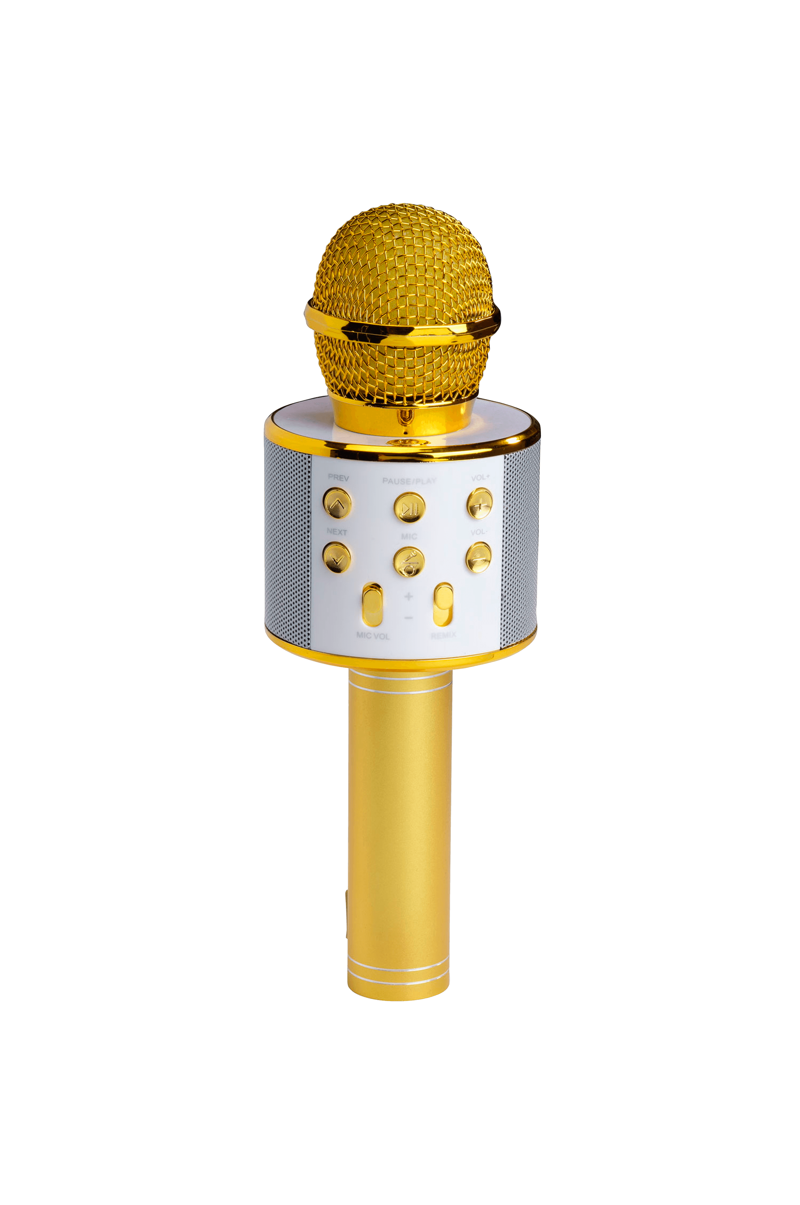 Bluetooth-karaokemikrofon med innebygd høyttaler i gull