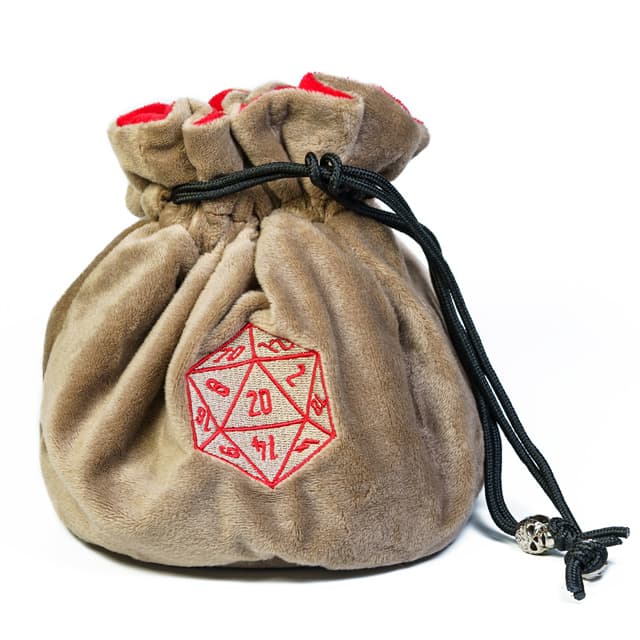 Flannel Khaki Drawstring Dice Bag Terningpose