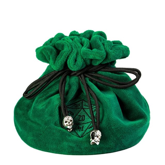 Flannel Green Drawstring Dice Bag Terningpose