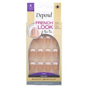 Depend French Look Beige Short Square 24pcs