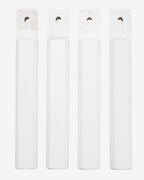 Sengeben B4,3xL3,5xH23cm KARPELVA bøk hvit 4 stk/pk