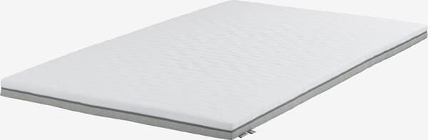 Overmadrass 120x200 WELLPUR BOKSELVI grå