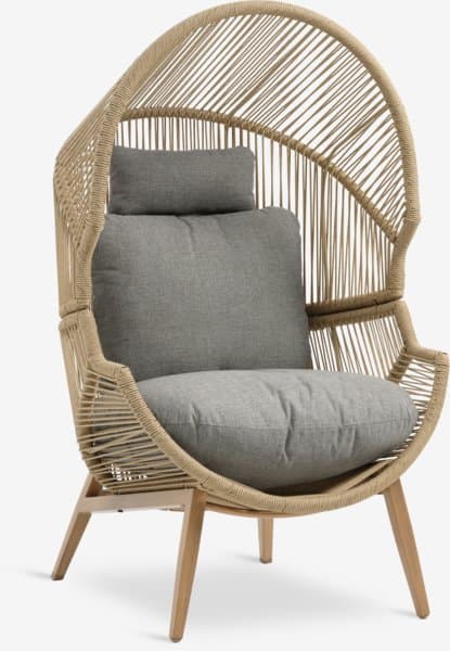 Loungestol HALVREBENE natur