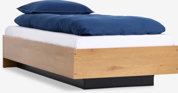 Sengeramme ELLINGE 90x200cm m/magasin varm eikefarget