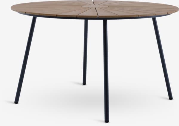 Hagebord RANGSTRUP Ø130 natur/svart