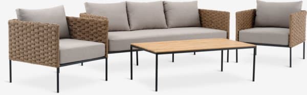 Loungesett DAMFENNER 5 seter natur