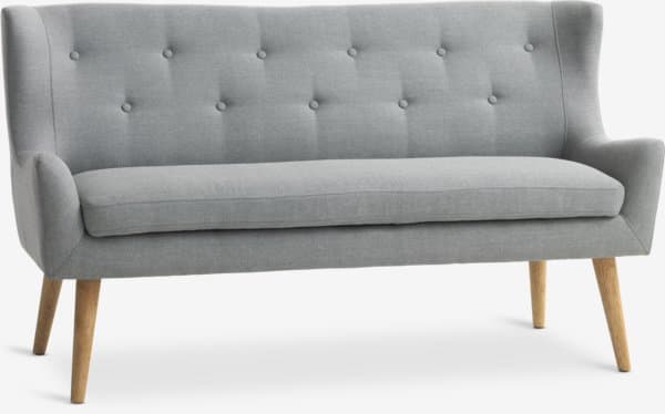 Sofa SVELVIK 2-seter lys grå stoff/natur