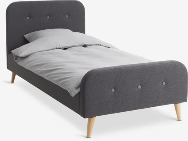 Sengeramme KONGSBERG 90x200cm grå stoff