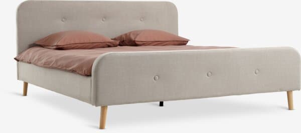 Sengeramme KONGSBERG 160x200cm beige stoff