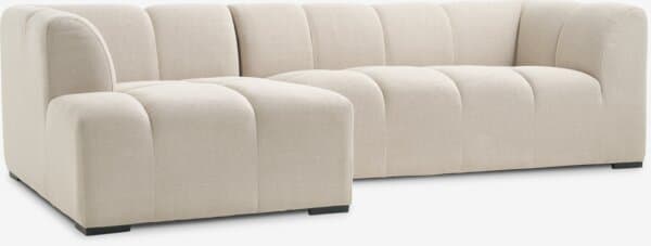 Sofa m/sjeselong ALLESE venstre beige stoff
