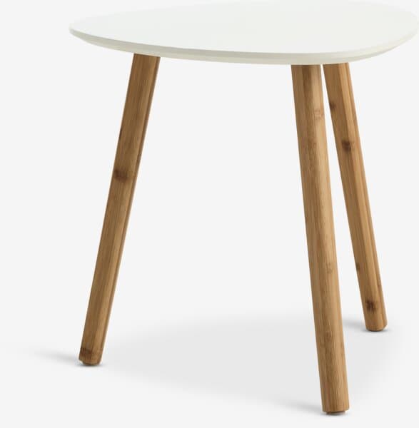Hjørnebord TAPS 40x40 hvit/bambus