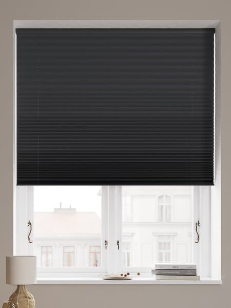 Plisségardin lystett ALS 100x160cm svart trådløs
