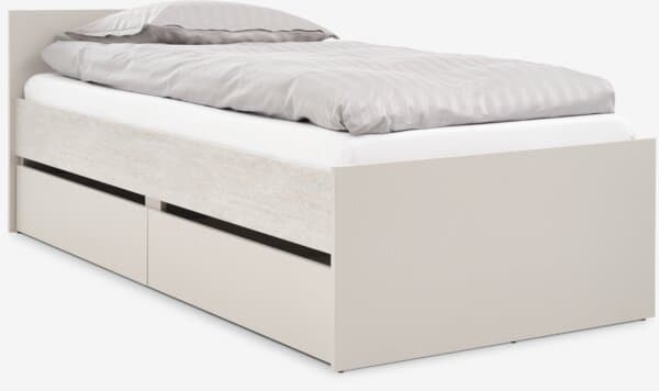 Seng m/skuff BILLUND 90x200 travertin/beige