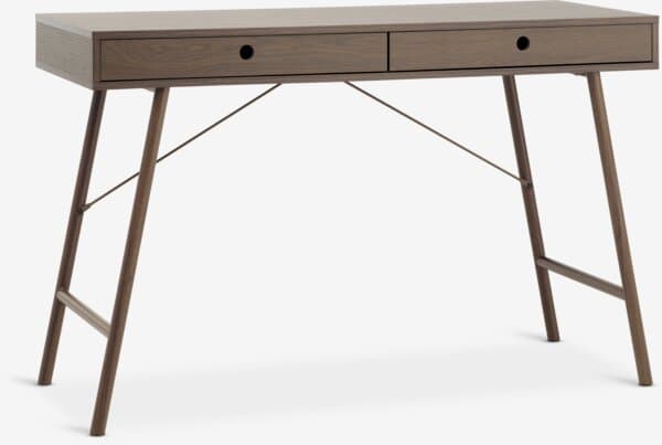 Skrivebord LINDVED 48x120 2 skuffer mørk eikefarget