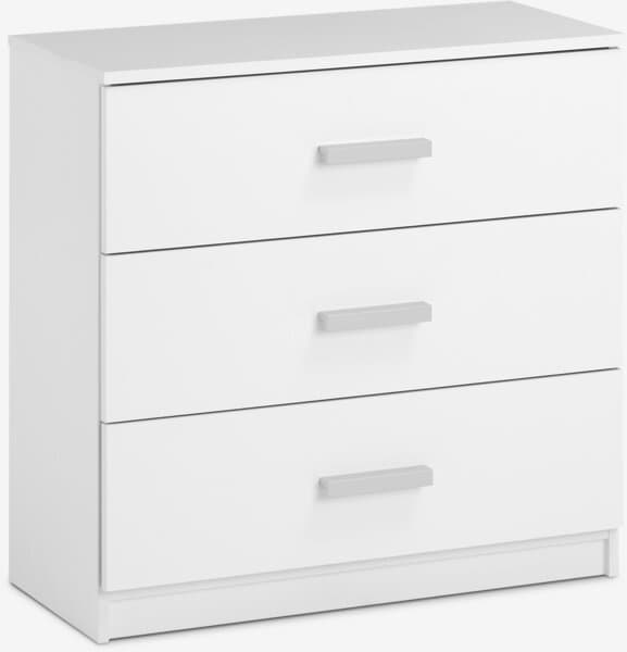 Kommode TAPDRUP 3 skuffer hvit