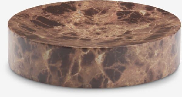 Pyntefat MAKARYD Ø10xH2cm marmor-look brun