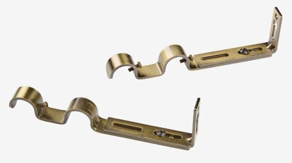 Dobbeltholder t/stang Ø19mm messing