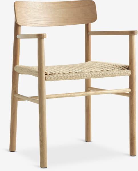 Spisestol ISLEV m/armlene natur eik/natur