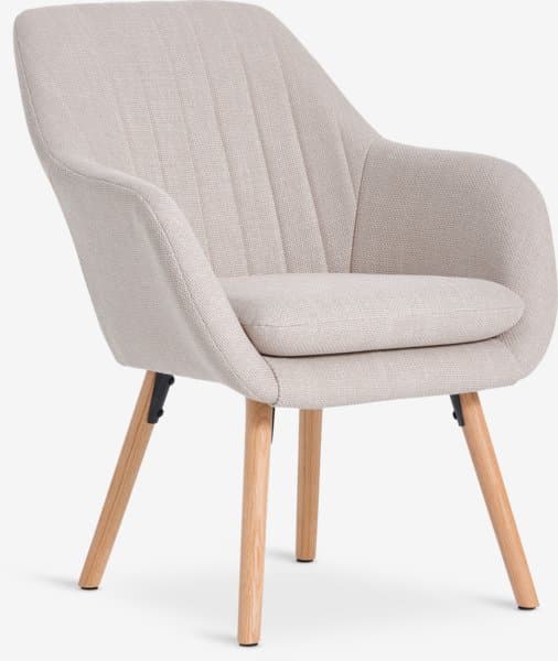 Lenestol UDSBJERG beige stoff/eik