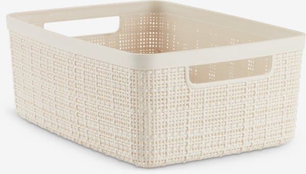 Kurv JUTE 4,5L plast offwhite