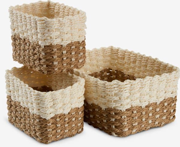 Kurvsett RASMUSSEN B19/12xL26/18xH12cm 3stk/sett natur