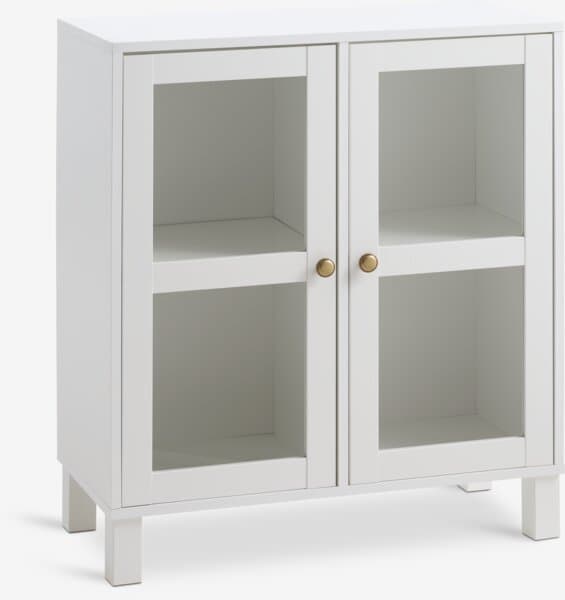 Reolmodul SKALS skap glassdører hvit