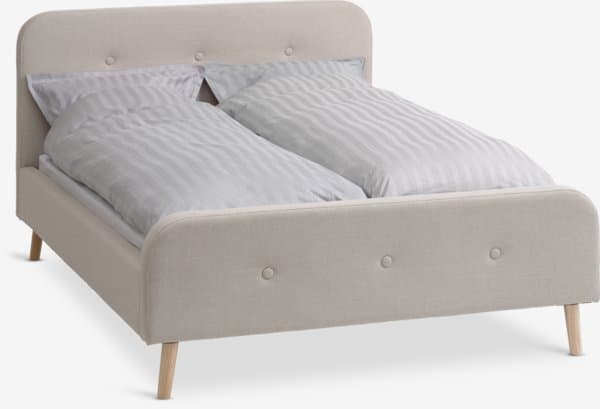 Sengeramme KONGSBERG 140x200cm beige stoff