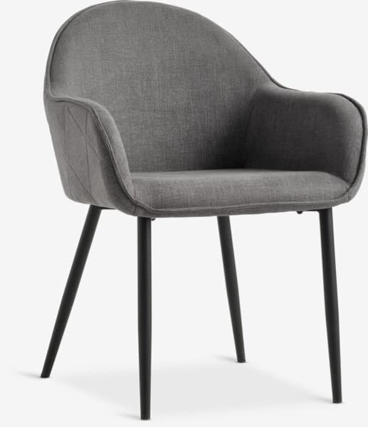 Spisestol SABRO grått stoff/svart