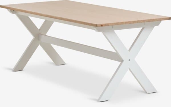 Spisebord VISLINGE 90x190 natur/hvit