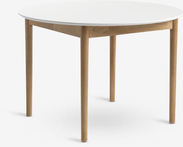 Spisebord MARSTRAND Ø110/L200 hvit/natur