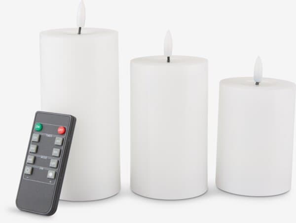 LED-kubbelys EIDE 3 stk/pk m/fjernkontroll
