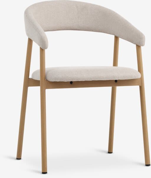 Spisestol EJSING beige stoff/natur eikefarget