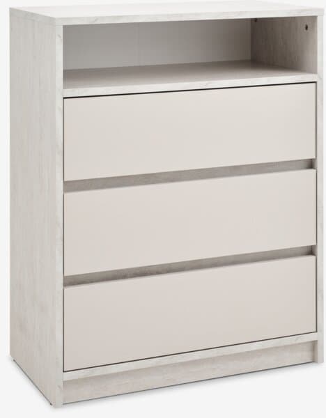 Kommode BILLUND 3 skuffer travertinfarget/beige