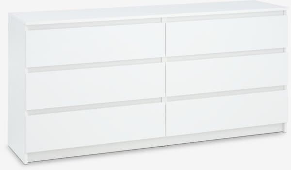 Kommode TANGE 3+3 skuffer hvit