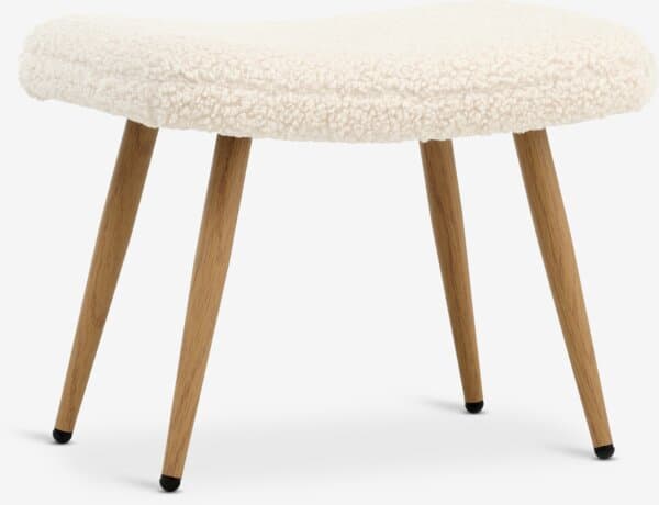 Fotskammel HUNDESTED offwhite teddy/eikefarget