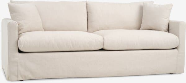Sofa LYNGAA 3-seter beige avtakbart trekk beige stoff