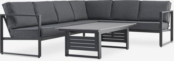 Loungesett VONGE 6 seter svart