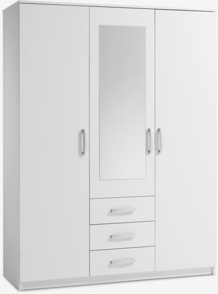 Skap VELLERUP 151x200 3 dører 3 skuffer hvit