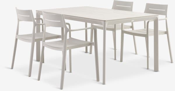 KUMLA L150 bord + 4 INGSTRUP stol beige
