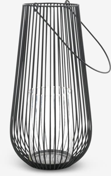 Lyslykt MELIAS Ø24xH46cm svart