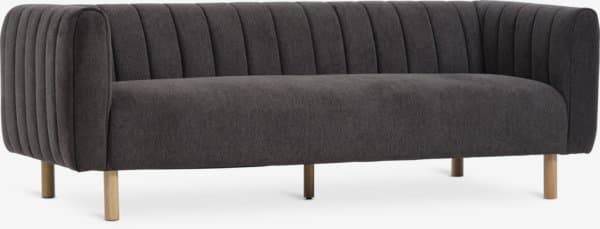 Sofa MAGLEBY 3-seter mørk brun stoff