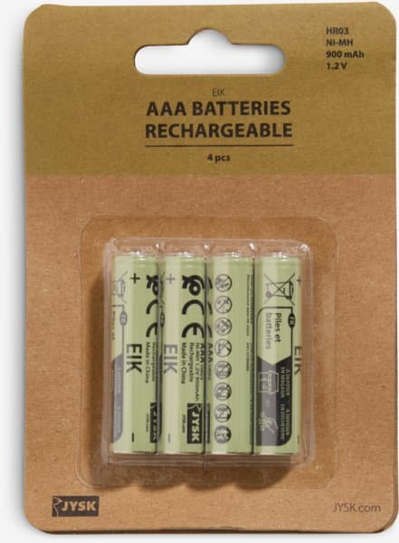Oppladbare batterier EIK AAA 4stk/pk