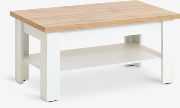 Sofabord MARKSKEL 60x110 hvit/natur villeikfarget