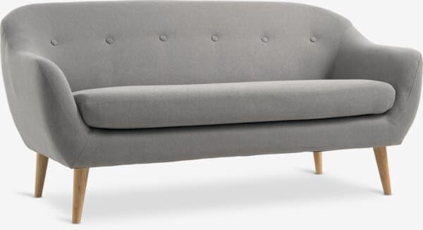 Sofa EGEDAL 2,5-seter lys grå stoff