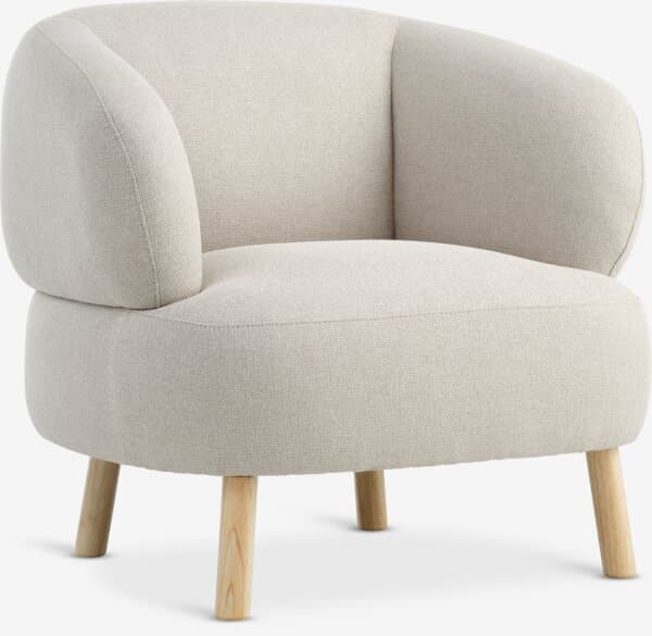 Lenestol STADIL beige stoff/natur eikefarget