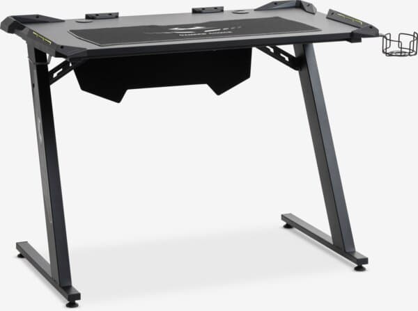 Gamingbord LINDHOLM 60x110 m/LED & koppholder svart