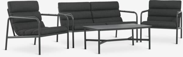 Loungesett LILLESTROEM 4 seter svart