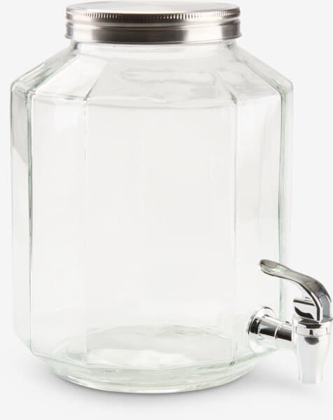 Beholder med kran VANN 4,25 l glass klar